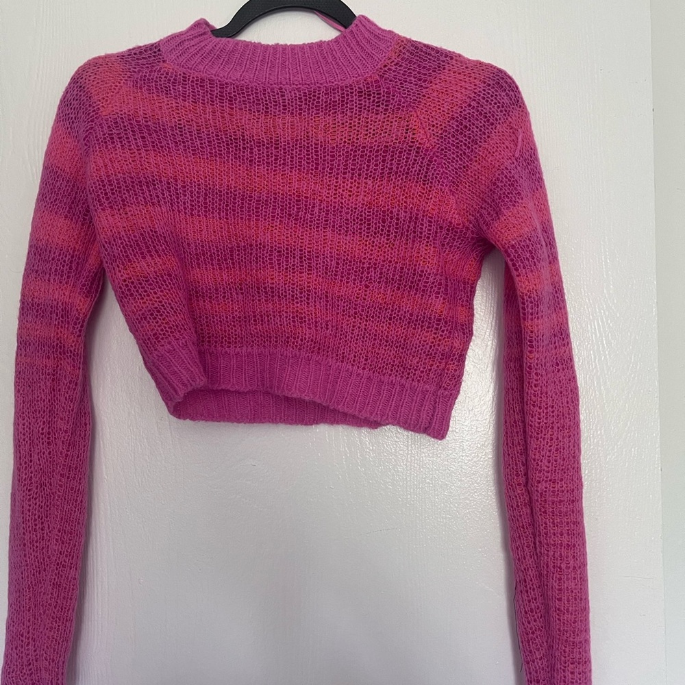 Zara Vibrant Pink and Purple Knit Sweater